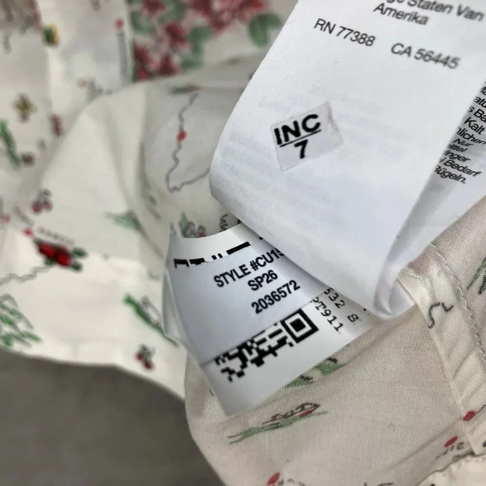 J Crew Map Print Shirt Dress Womens 6 Floral Mini Cotton Poplin Cerise Vacation